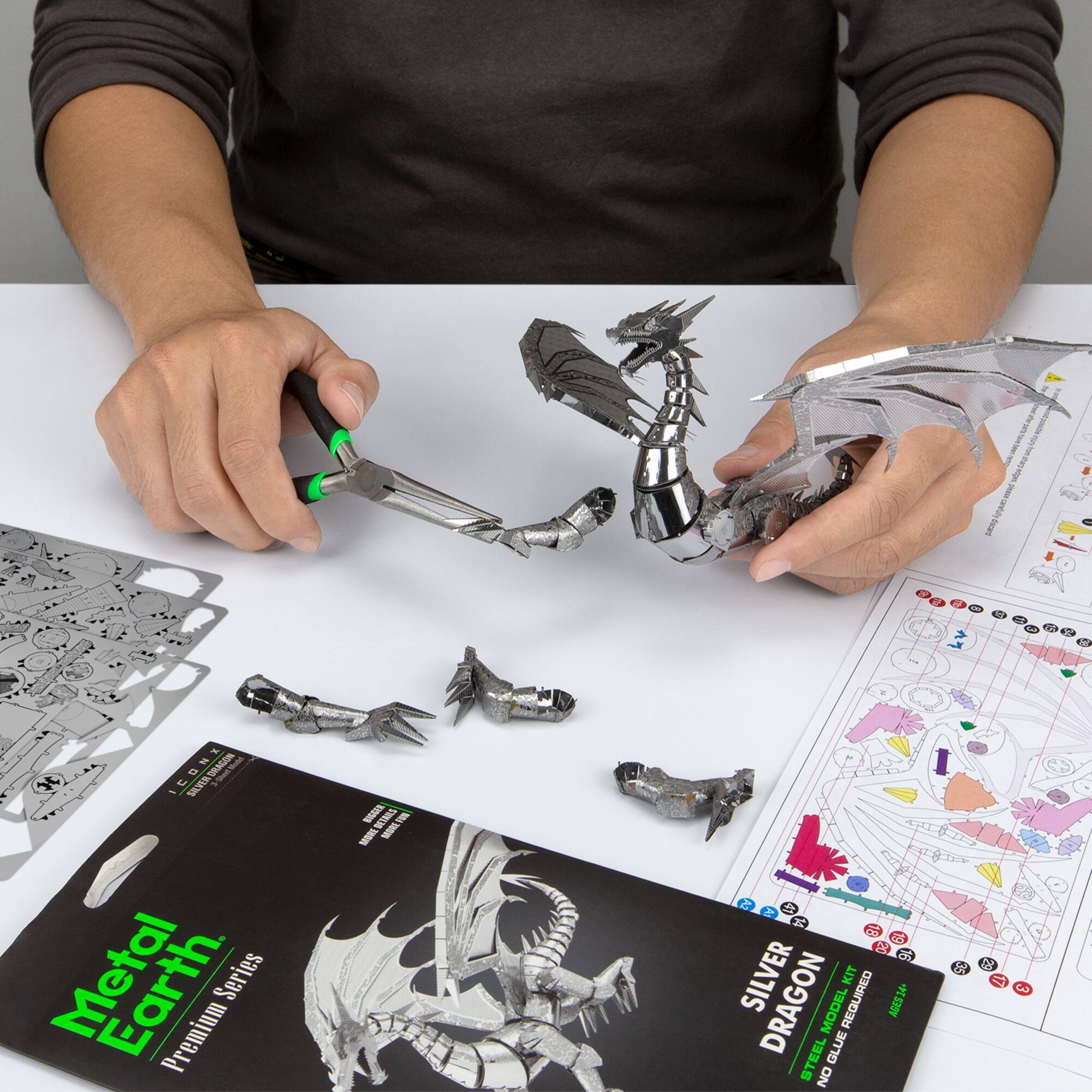 Metal Earth® Silver Dragon Steel Model Kit